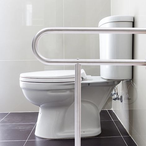 Main courante WC Poignée d'appui pour salle de bains Poignée en acier inoxydable en forme de U (1/5)