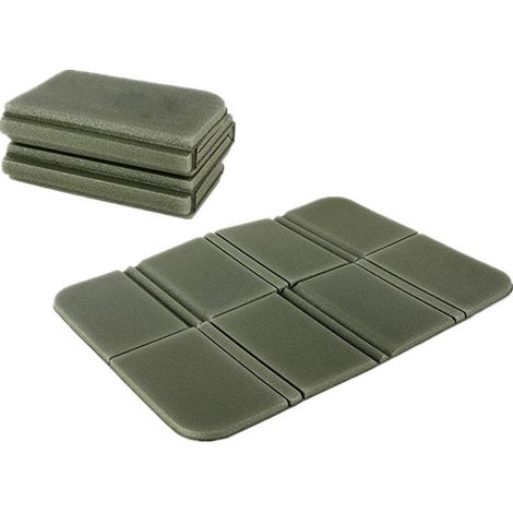 Vert armée 385&275&8 mm Coussin de siège extérieur pliable en 8 parties, imperméable, tapis de randonnée, coussin pour gazon extérieur (1/5)