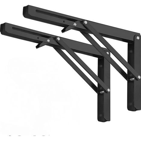 Folding shelf bracket – Sturdy 20cm stainless steel folding triangular bracket (2-pack), folding table hinges (1/5)