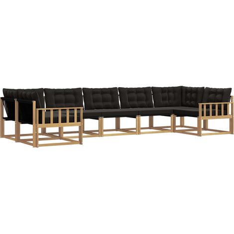 Set di divani da esterno 7 pz 7-Posti Bianco e Nero vidaXL (1/5)