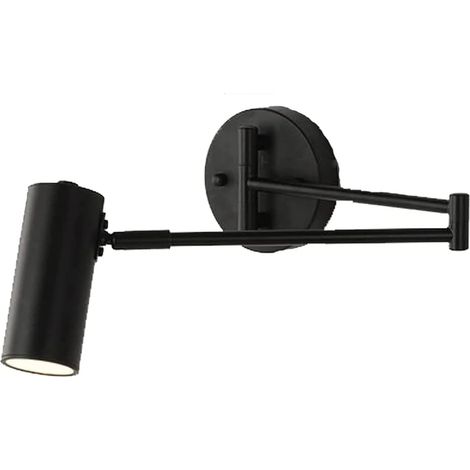 Aplique de pared para dormitorio, aplique de pared con brazo dorado, lámpara de lectura nocturna, aplique de pared de metal ajustable moderno, aplique de pared interior para sala de estar - RAPANDA