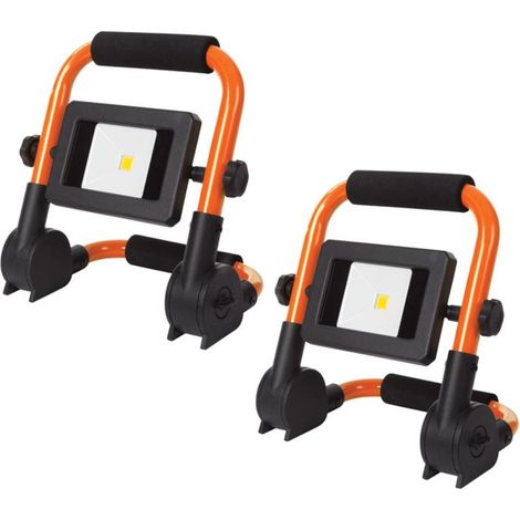 LED Baustrahler 2er SET klappbar, 1,5m Kabel (B 26, H 24, T 7 cm) IP65, 10 Watt (1/5)