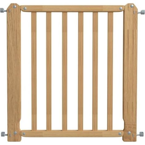 Nordlinger – Barrière amovible pour chien en bois verni – Dimensions réglables 70-76 x 73 cm – Installation rapide par pression – Couleur naturelle (1/3)
