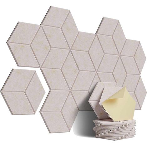 Lot de 12 panneaux acoustiques en mousse auto-adhésive (couleur camel peu profond) (1/5)