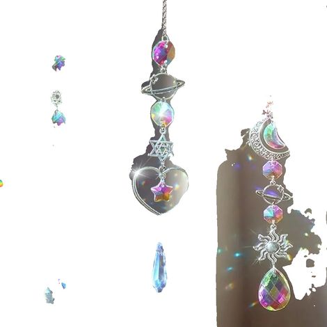 Campanelli a vento, design in cristallo, incantevoli riflessi di luce, 3 pezzi (1/2)