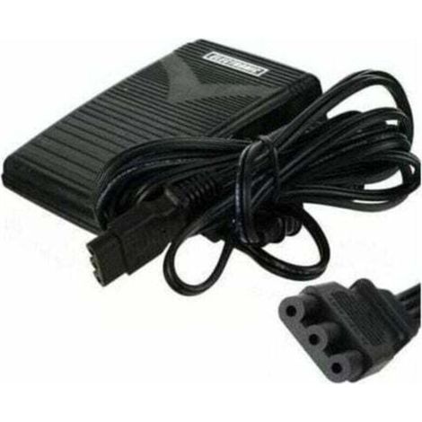 Foot pedal for Alfa, Elna, Babylock, Janome, and Pfaff sewing machines.