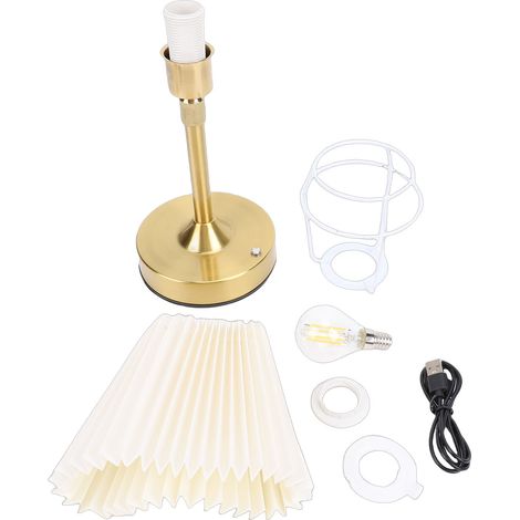 Lampe de Table LED sans fil avec abat-jour en tissu, lumière chaude 2700k, Vintage, Rechargeable, réglable, Table de chevet, bureau, chevet, chambre à coucher