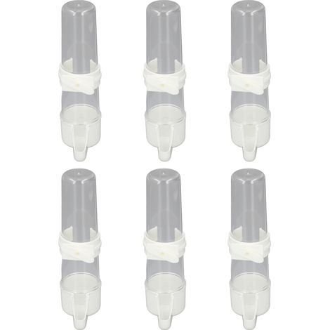 Lot de 6 abreuvoirs automatiques anti-déversement pour cages à oiseaux, adaptés aux perruches ondulées, calopsittes et inséparables. Contenance : 150 ml. (1/5)