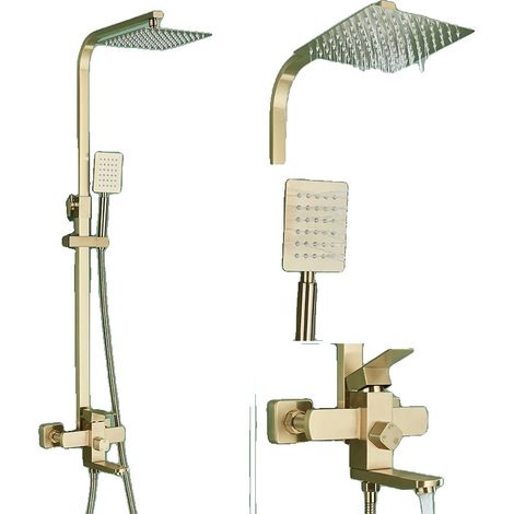 Robinet de douche, style contemporain, fonctionnement à une seule poignée, Or Mat 8-I (1/2)