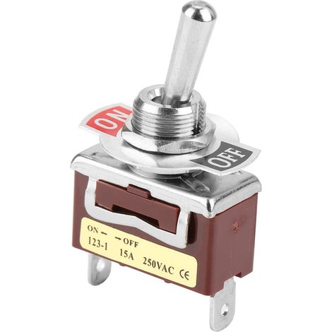 Interrupteur à bascule momentané 15 A 250 V, 2 broches, 2 positions, pas de 12 mm (1/5)