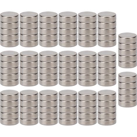Packung mit 100 runden Neodym-Magneten mit starker Magnetkraft für den Selbstbau von Kühlschrankmagneten, 6 x 2 mm