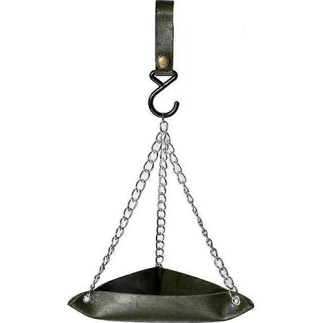 Mangeoire à oiseaux suspendue, abreuvoir pour oiseaux de jardin, mangeoire d'extérieur pour terrasse, verte (1/5)