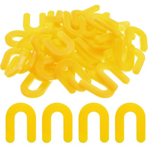 Lot de 300 cales en forme de U en forme de fer à cheval en plastique pour nivellement de carrelage, 5 mm, jaune