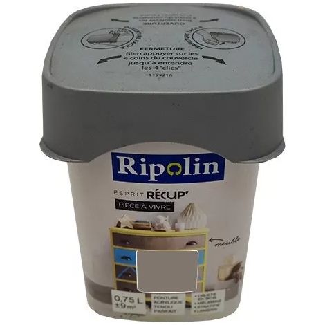 RIPOLIN Peinture Esprit Récup' Pièce à vivre Argile 0,75 L (1/3)