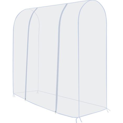 Transparente Schutzhülle für Kleiderbügel [PEVA] [120x50x150cm] mit Gurten [Transparent]
