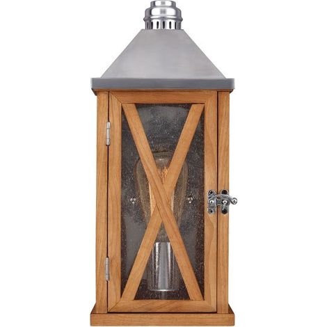 Elstead - Lanterna da Parete 1 Luce da Esterno Piccola Luce Rovere Naturale IP44, E27 (1/5)