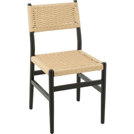 Chaise Corde en Bois "Lap" 87cm Noir (1/5)