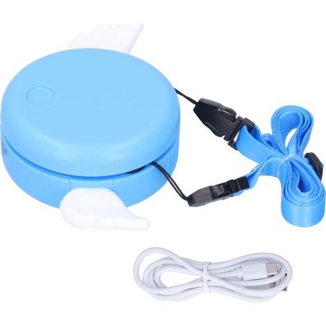 Ventilateur de cou rechargeable USB, sans pales, portable pour intérieur et extérieur, réglable, bleu (1/5)