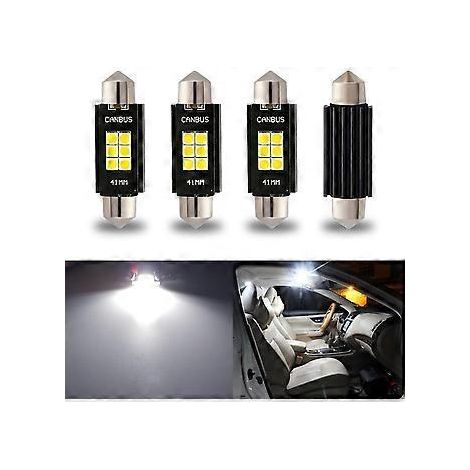 4er-Pack extrem helle 211-2 212-2 578 Soffitten-LED-Lampen (fehlerfrei, 41 mm) für Innenraumbeleuchtung und Kennzeichenbeleuchtung, Xenon