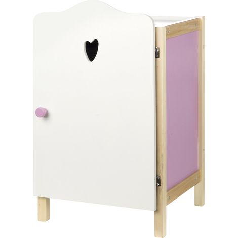 roba Armadio per Bambole "Scarlett", per Riporre Abiti e Accessori, Legno, Bianco/Rosa (1/5)