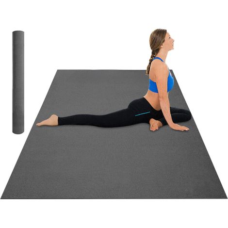 Tappeto Per Esercizi Grande Extra Large 120 x 180 Cm Antiscivolo Resistente Tappetino Allenamento Casa Palestra Materassino Fitness Pilates Yoga In Pvc Arrotolabile Facile Trasporto - Grigio