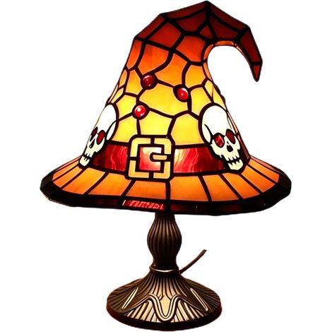 Lampe chapeau de sorcière multifonctionnelle fabriquée à la main rétro en résine résistante à l'usure chapeau de magicien gothique veilleuse pour chambre à coucher, cheminée, bibliothèque, entrée (1/5)