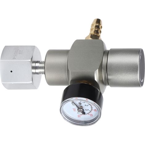 Régulateur de gaz CO2 miniature 2 en 1 avec manomètre et adaptateur 3/8" vers TR21.4 (1/5)