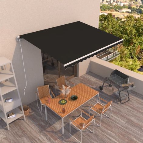 Toldo retráctil automático gris antracita 450x350 cm