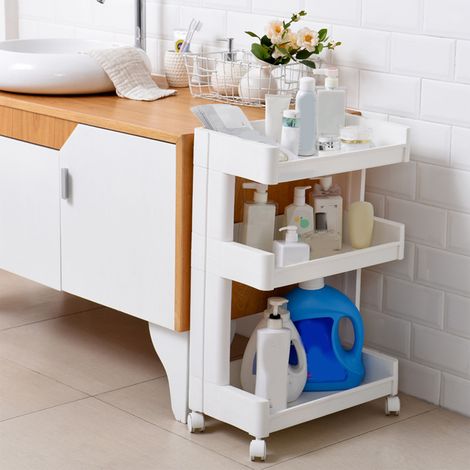Chariot mobile pour salon de beauté, présentoir de rangement pour extensions d'ongles et de cils, rangement pour cuisine, salle de bain et dortoir (1/5)