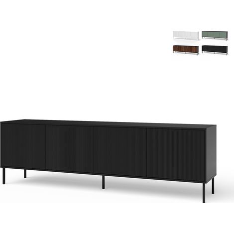 Credenza cucina moderna buffet 4 ante con gambe in metallo Budapest CA - Nero