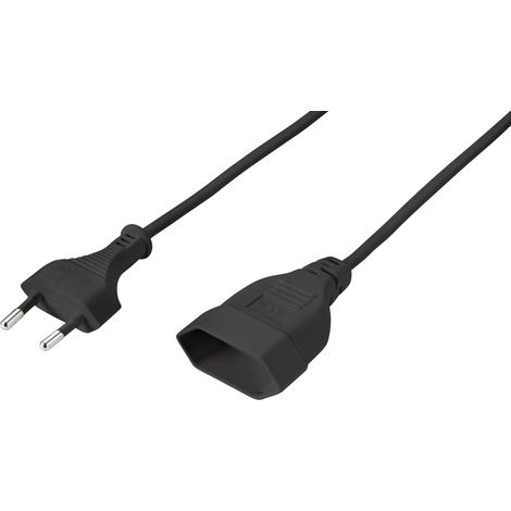 Sygonix SY-5044230 alimentation Rallonge noir 0.20 m H03VVH2-F 2X 0,75 mm² S559932 (1/2)