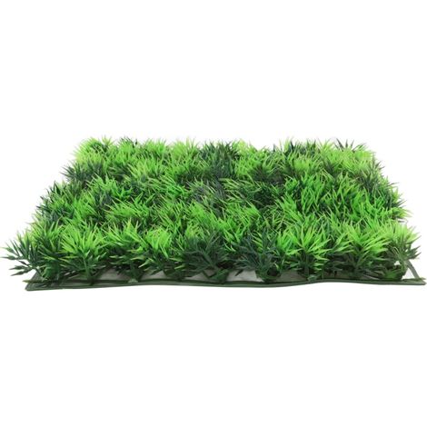 Beyamis Tapis d'herbe artificielle en plastique vert pour aquarium, décoration pour aquarium à poissons et tortues, centre commercial (1/5)