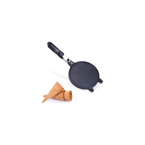 Bardusch-Gaufrier cornets glace 17 cm, multifonction, antiadhésif, crêpière à gaz pour cônes/omelettes.