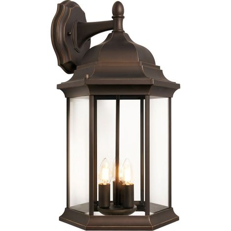 Litecraft Hammond Wall Light Traditional Large Outdoor Lantern - Antique Bronze (1/5)