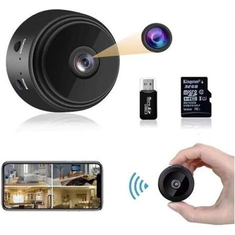 Mini-HD-Überwachungskamera (1080p) – Micro-WLAN-Akku – Kleine Kamera mit Infrarot-Nachtsicht und 32-GB-SD-Karte (1/5)