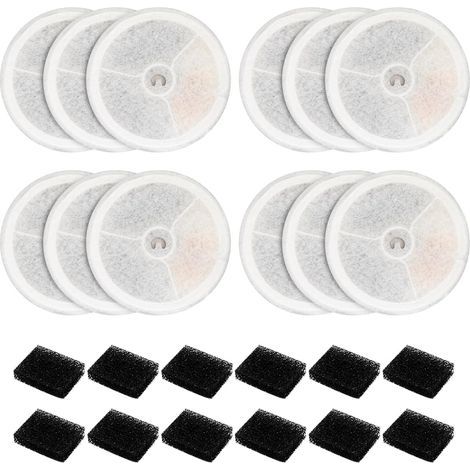 Lot de 12 distributeurs d'eau pour chats et chiens compatibles avec PETKIT Ever Weet 2S/3/3 Pro/Solo/Solo SE avec filtre pour fontaine à chat et éponge filtrante (1/5)