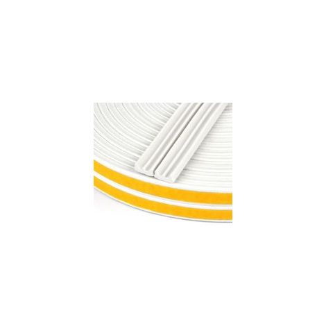 Joint de porte profil en E, Autocollante Joint d'Étanchéité Porte, Joint Fenetre Isolation avec Forte Adhérence, Isoler du Bruit, Anti-collision et Anti-intempéries, (Blanc 2 5M)