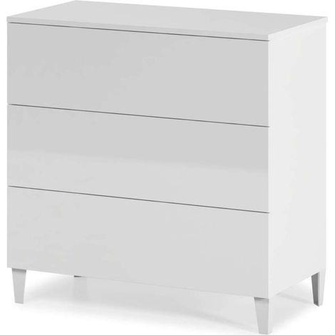 Comoda 3 Cajones Pekin en acabado blanco 76 cm(alto)80 cm(ancho)40 cm(largo) (1/4)