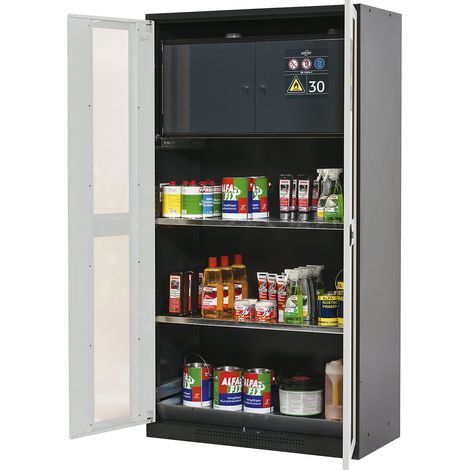 asecos, Armoire pour produits chimiques, porte avec vitres en (1/3)