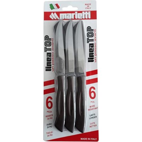 Coltelli bistecca microdentati marroni Marietti Top set 6 pz (1/4)