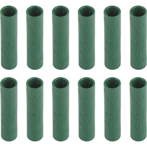 12 Stück Verbindungsrohre für Rankgitter, Kletterpflanzen, Stützpfähle, Verbinder, 11 mm Innendurchmesser (1/4)