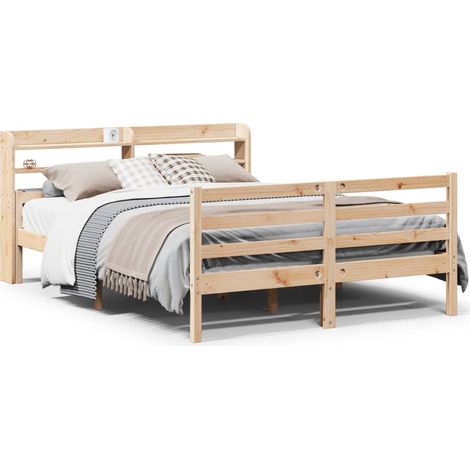 Maison Exclusive - Estructura de cama con cabecero madera de pino