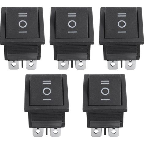 5 interrupteurs à bascule DPDT 6 broches noirs marche/arrêt/marche, 250 V CA/15 A ou 125 V CA/20 A (1/3)