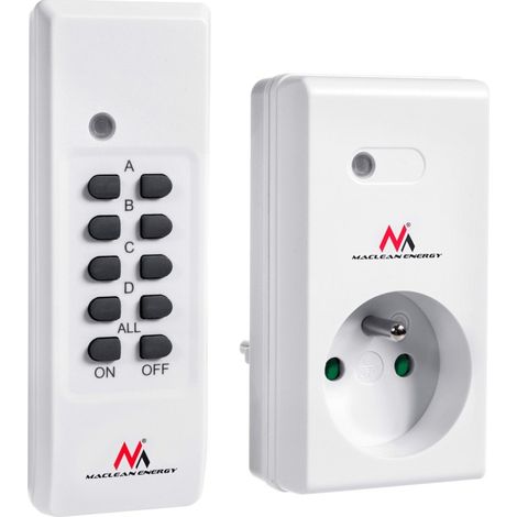 MACLEAN MCE151 PRISE CONTRÔLÉE PAR TÉLÉCOMMANDE INTERNE 1 PIÈCE PROGRAMMABLE + TÉLÉCOMMANDE + PILE POUR TÉLÉCOMMANDE (1/5)