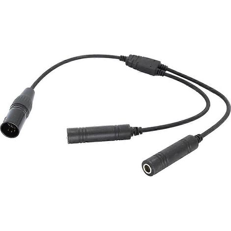 Adaptateur double prise GA vers XLR 5 broches, câble de casque d'aviation noir, type universel, adapté aux communications aéronautiques. (1/5)