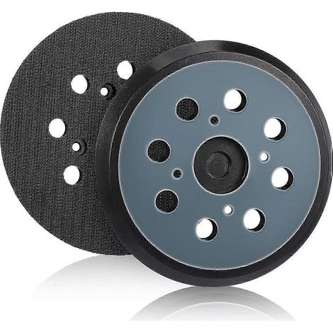 Lot de 2 plateaux de ponçage de rechange de 12,7 cm (5 pouces) à 8 trous pour ponceuse orbitale Milwaukee 51, avec fixation auto-agrippante. (1/5)