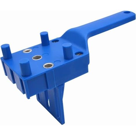 Localisateur de Trou de Perforation, positionneur de Trou Droit Portable Bleu, pour Le Travail du Bois, l'installation de Boutons de poignées sur Les Portes et Les tiroirs (1/4)