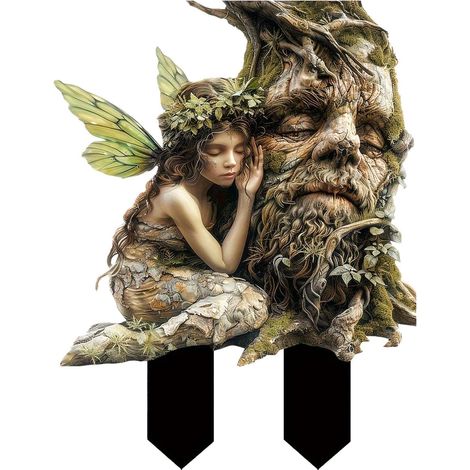 Troll de l'herbe verte en acrylique, piquets de jardin, statue extérieure résistante aux intempéries, décoration de cour, modèle F2D (1/5)