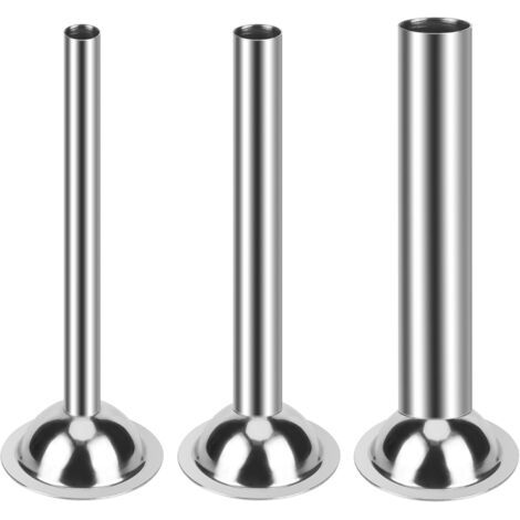 Set di 3 tubi per salsicce, imbuto per salsicce in acciaio inox 12/19/32 mm per tritacarne manuale, tubi per insaccatrice, strumenti per riempire il tritacarne, misura 5 (1/5)