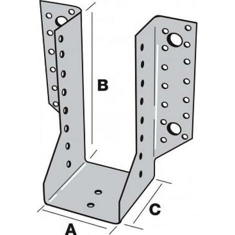 Sabot de solive à ailes extérieures et intérieures - SIMPSON STRONG - A ailes extérieures type SLE - prof. 60 mm et ép. 2,0 mm - 80 - 150 - 225 - 380 (1/4)